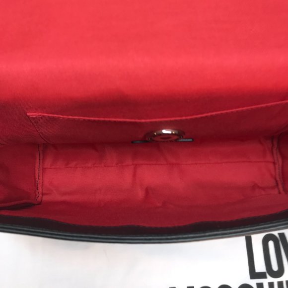 NWT LOVE MOSCHINO Leather Studded Heart Chain Strap Bag - Picture 8 of 10